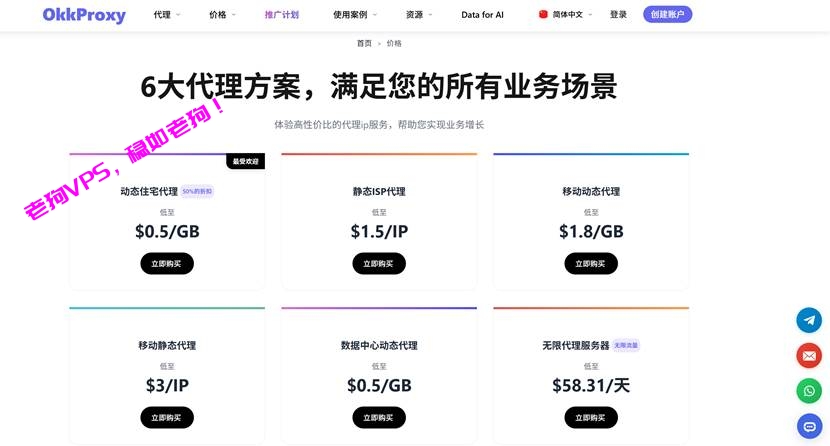 告别封号与低效！OkkProxy六大代理方案，限时9折码‘pay2’助力业务全球加速-老刘博客